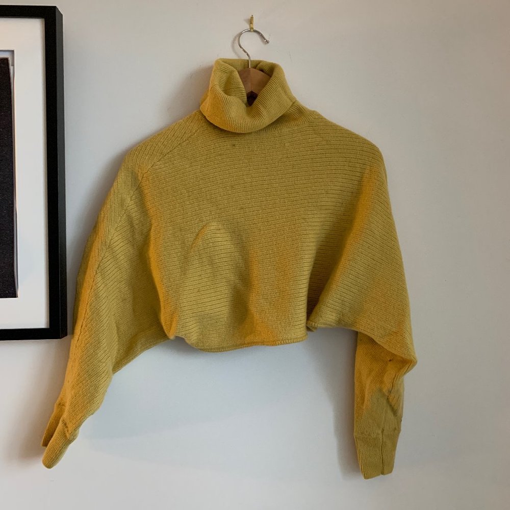 Wilfred Free yellow crop turtle-neck sweater